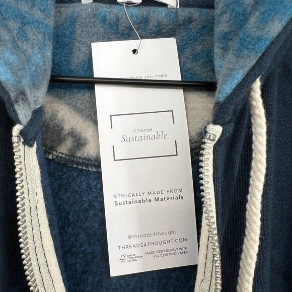 NEW Threads 4 thought sustainable ethically made full zip sweatshirt southwest S - Picture 8 of 11